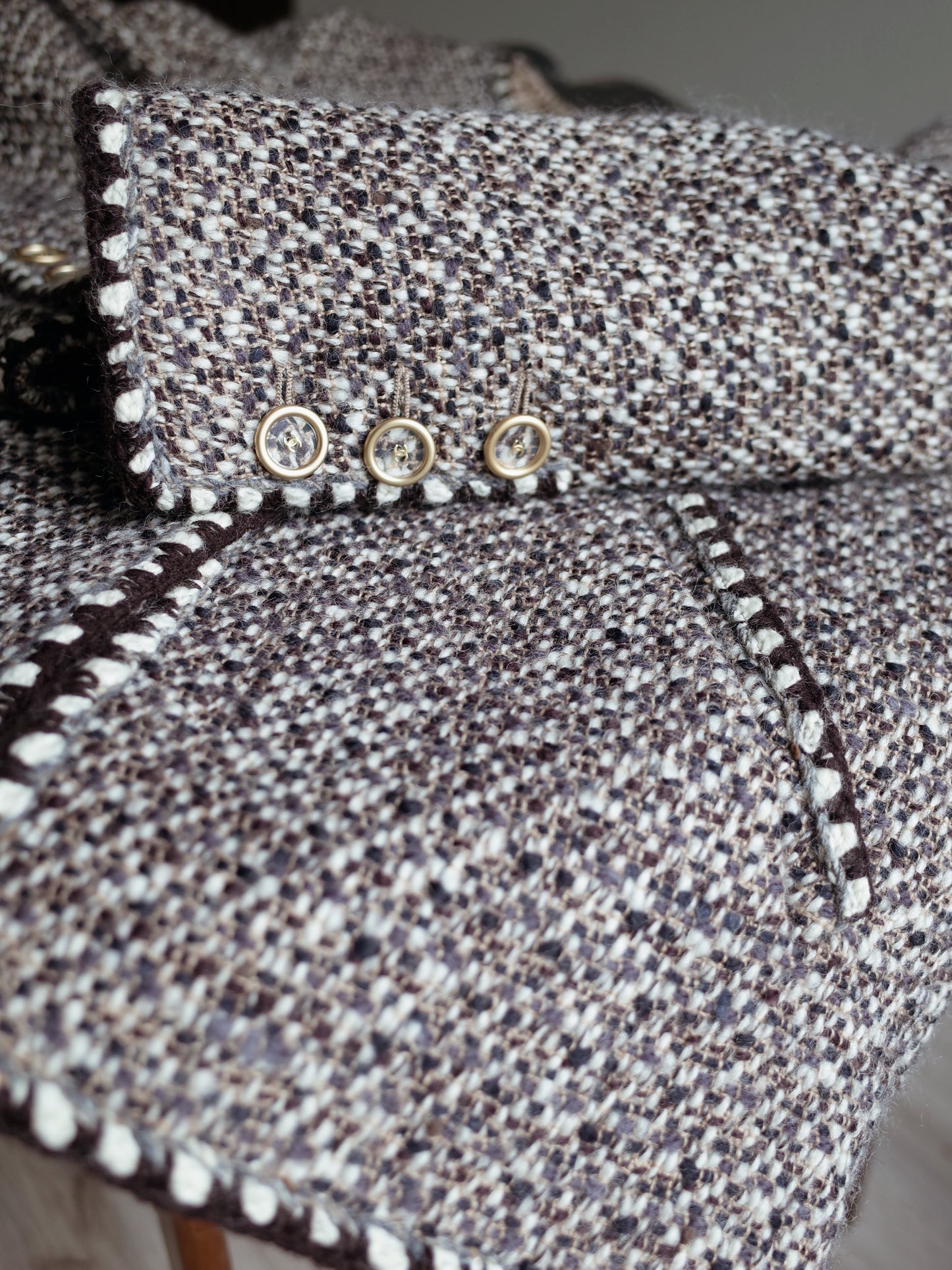 CHANEL 01A Runway Open-Front Wool Jacket